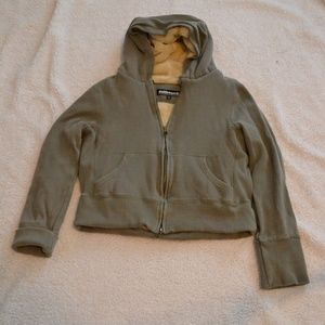 olive green faux fur zipper sweater